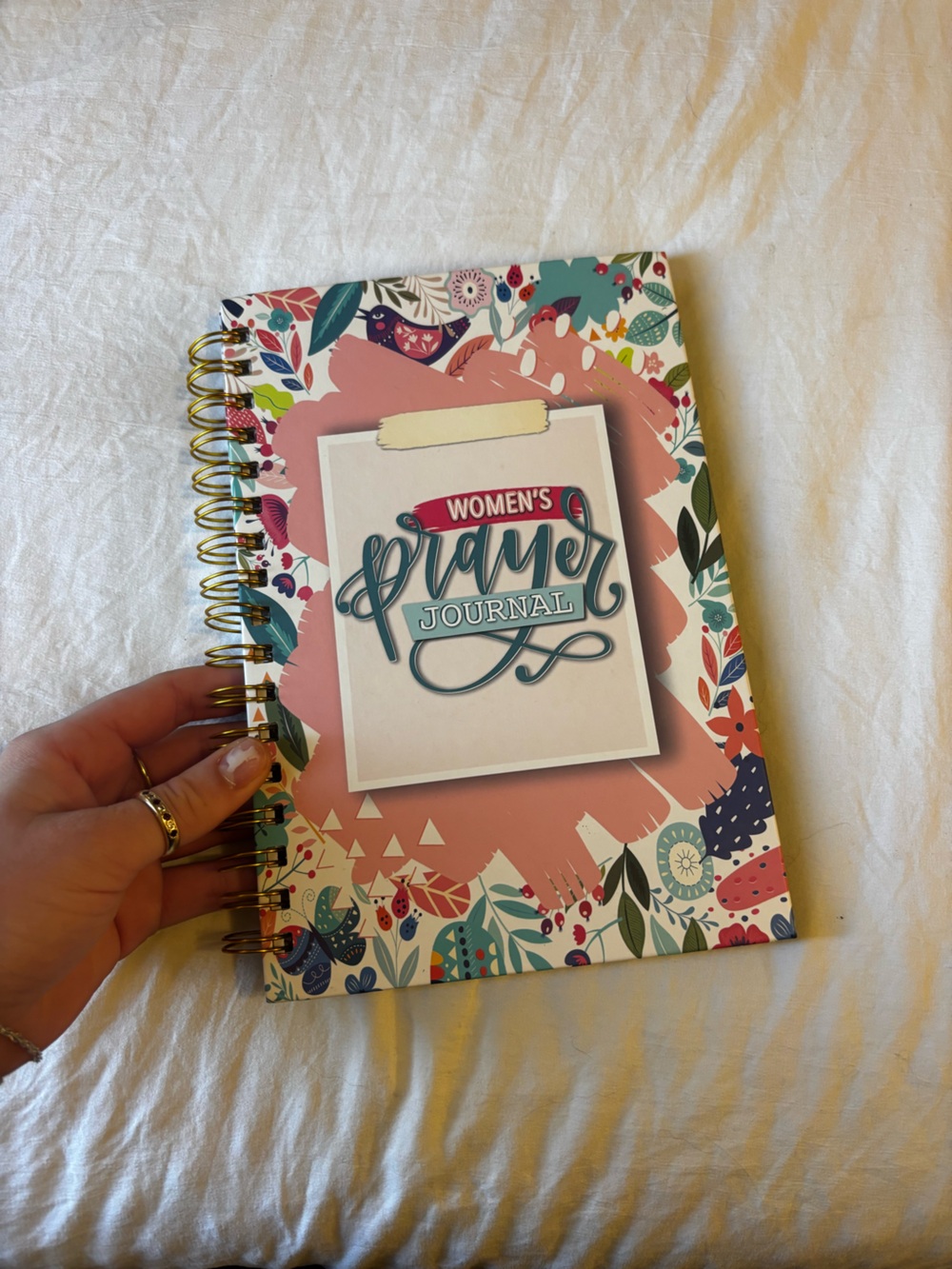 Women's Prayer Journal - Floral Pink Spiral Notebook